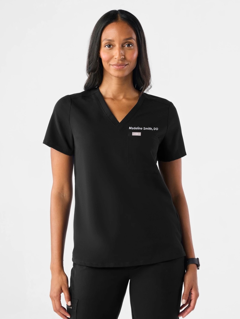FIGS Black Catarina Scrub Top